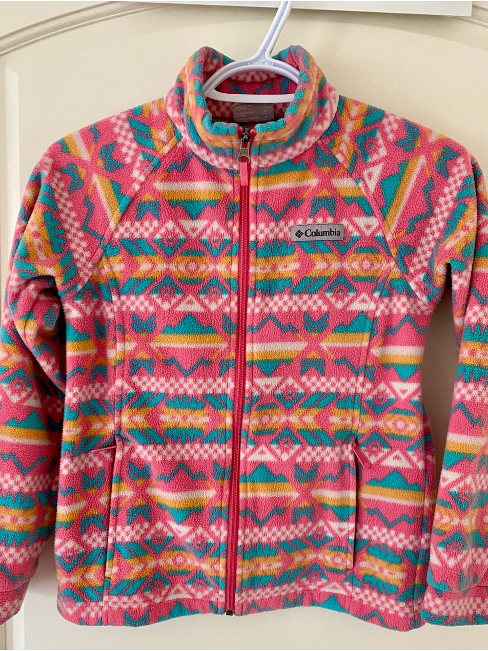 Columbia Pink Multi-Color Patterned Fleece Girl’s Size 10-12